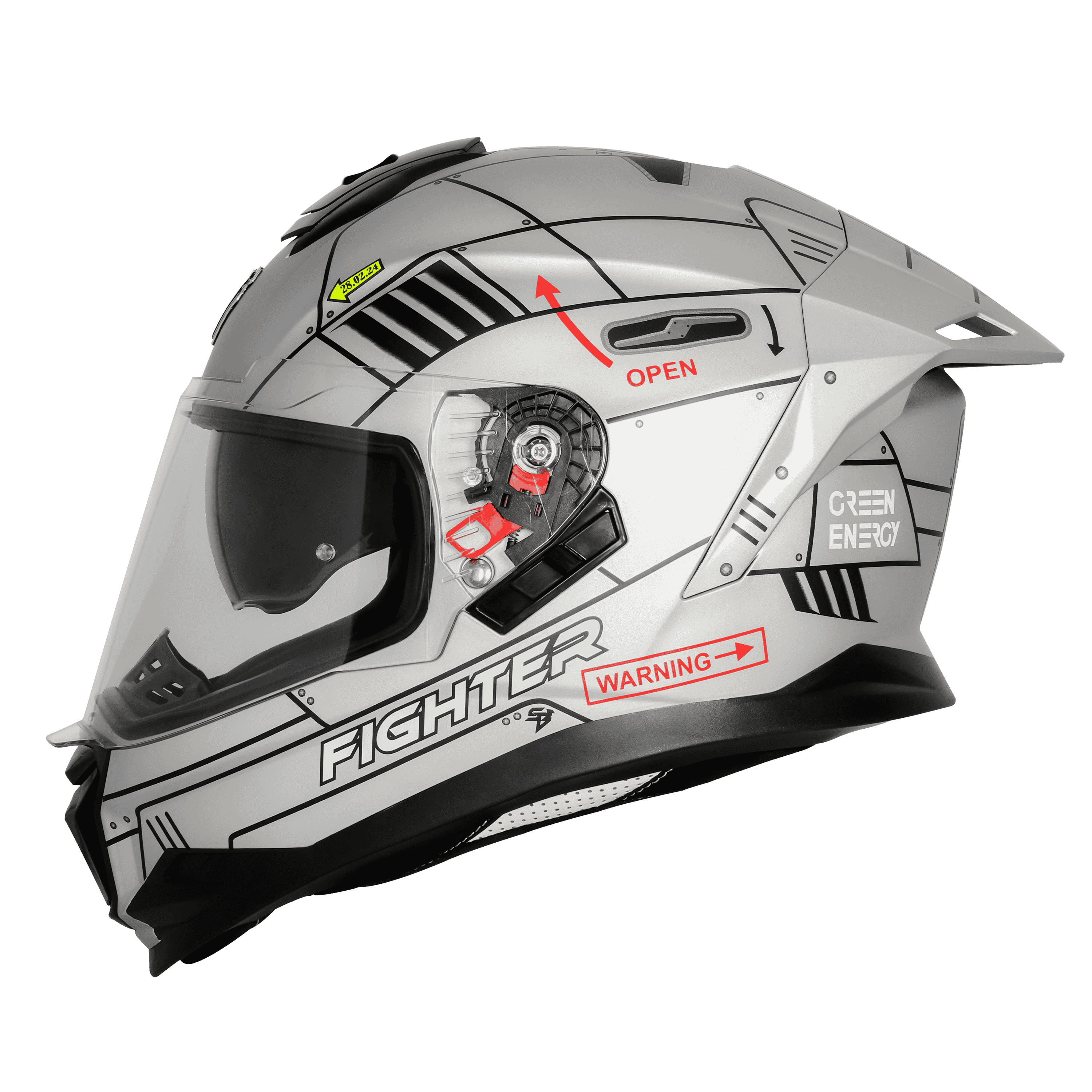 SBH-57 ISS FIGHTER F6 GLOSSY SILVER WITH BLACK 